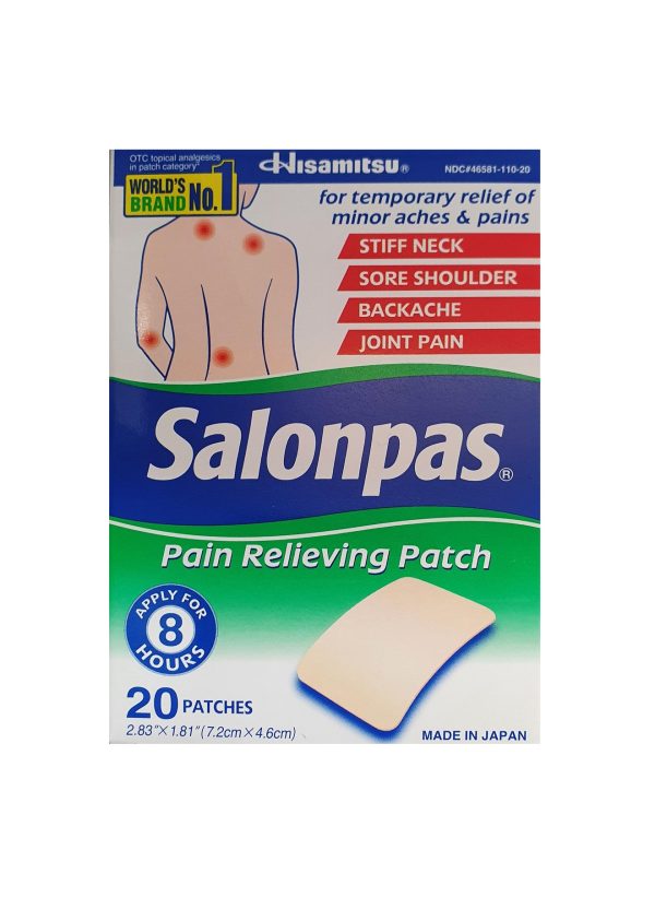 Salonpas Pain Relief Patch - Pack of 20 (7.2x4.6cm)