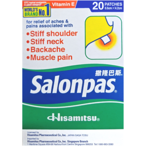Salonpas Pain Relief Patches 20 Pack 6.5x4.2cm