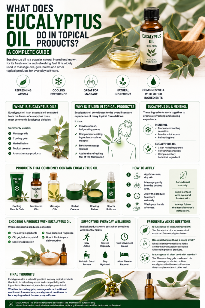 what does eucalyptus oil do in topical products